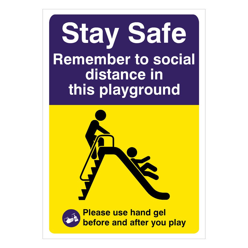 Playground Social Distancing Hand Gel Sign