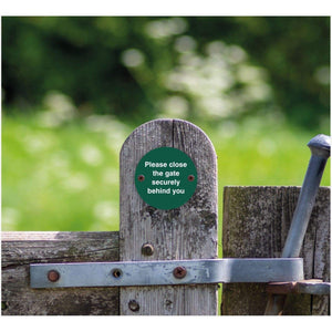 Please Close The Gate Securely Behind You Waymarker sign