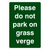 Please Do Not Park On Grass Verge Sign Portrait