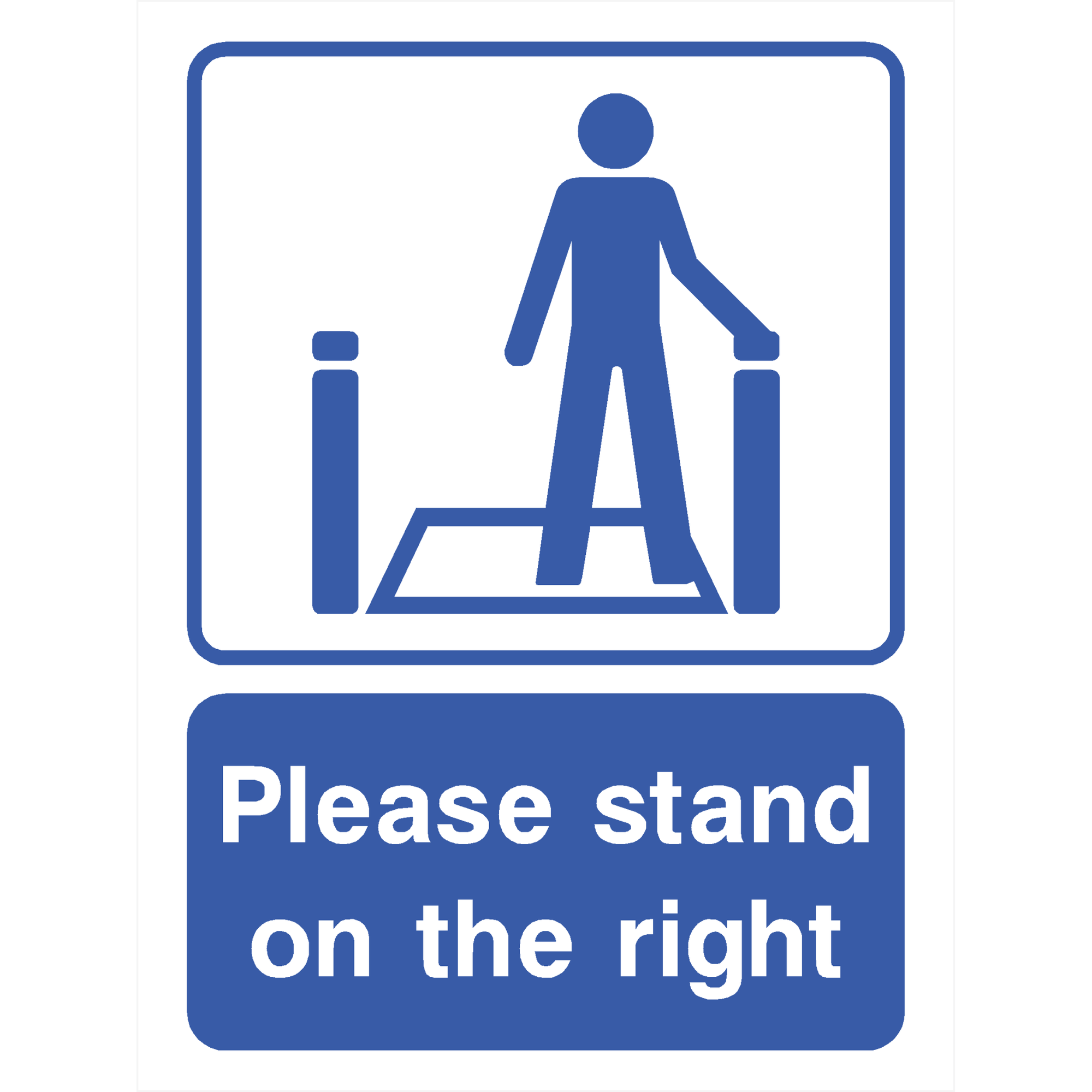 Please Stand On The Right Escalator Sign