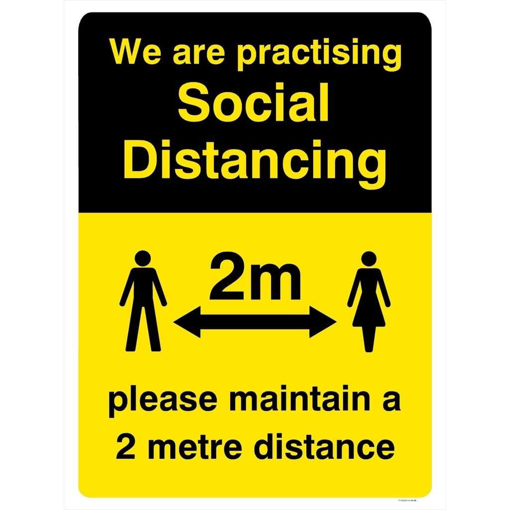 Practising Social Distancing 2m Sign