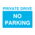 Private Drive No Parking Sign in Bright Blue