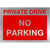 Private Drive No Parking Sign in Brushed Silver