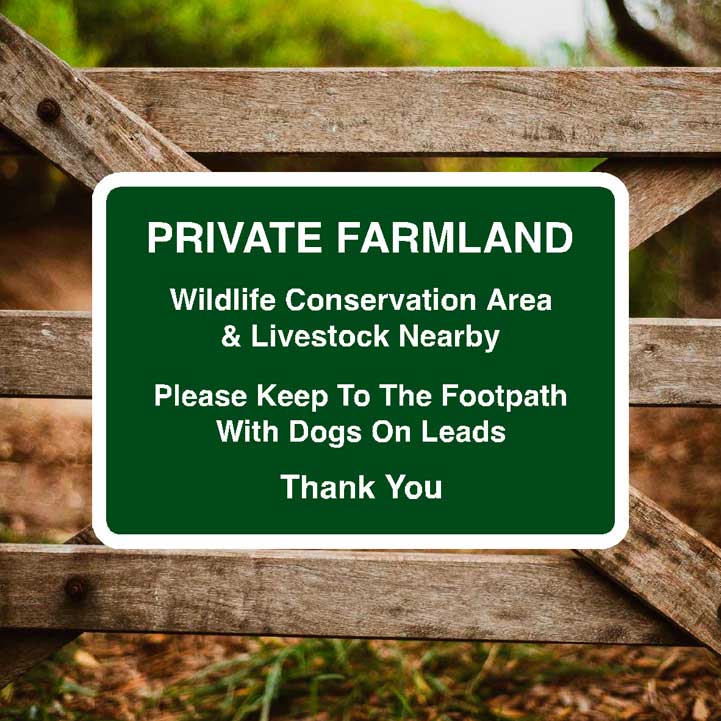 Private Farmland Wildlife Conservation Area Sign