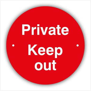 Private Keep Out Red Waymarker sign