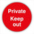 Private Keep Out Red Waymarker sign