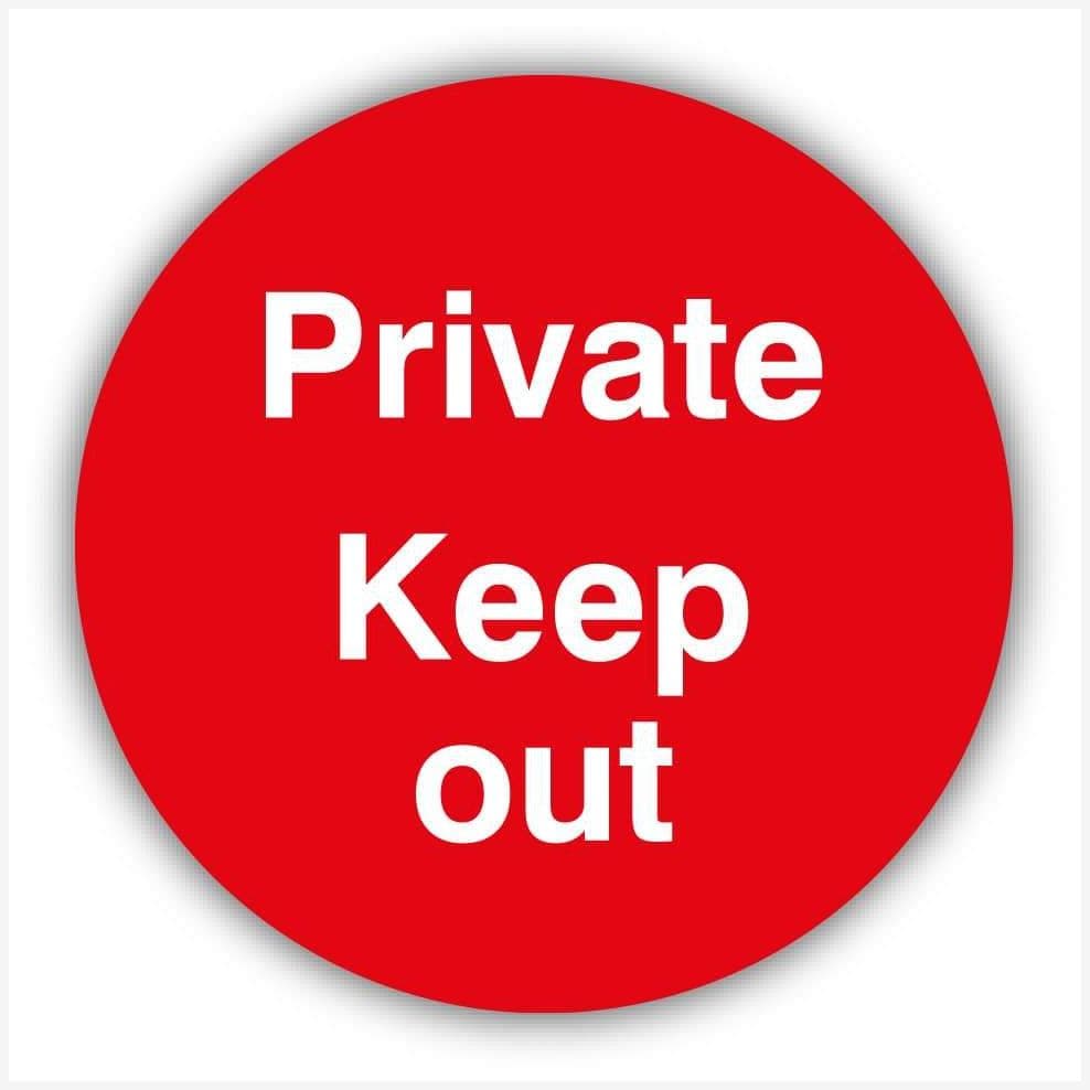 Private Keep Out Red Waymarker sign