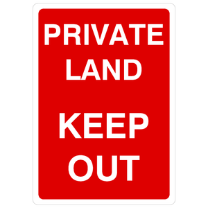 Private Land Keep Out Portrait Sign