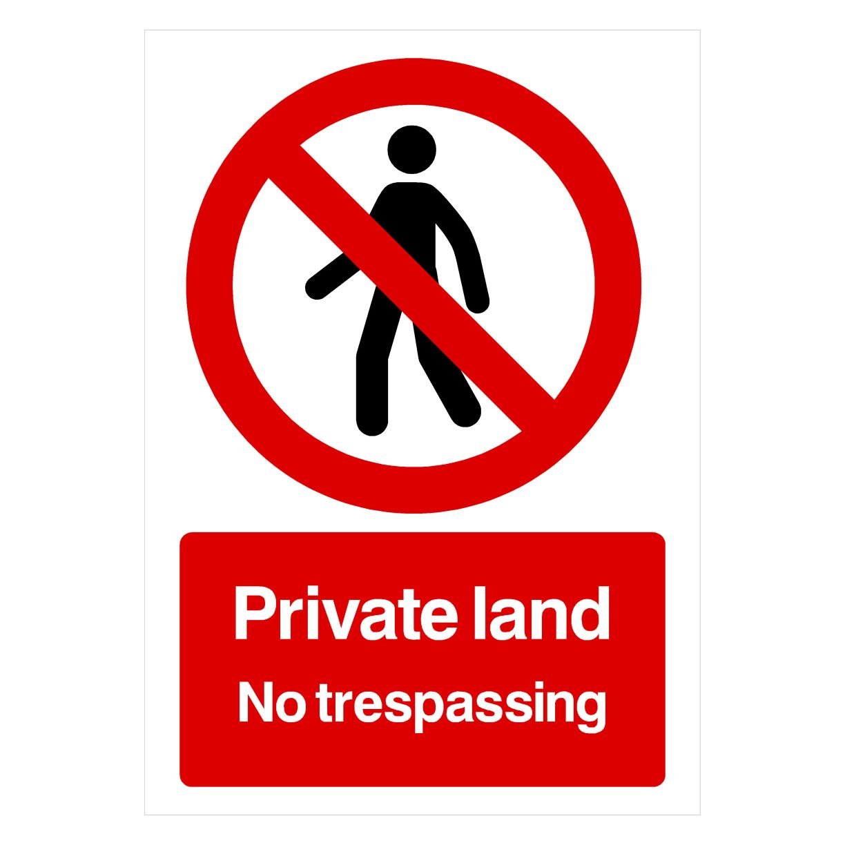 Private Land No Trespassing Sign