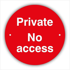 Private No Access Red Waymarker sign