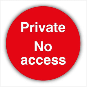 Private No Access Red Waymarker sign