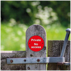 Private No Access Red Waymarker sign