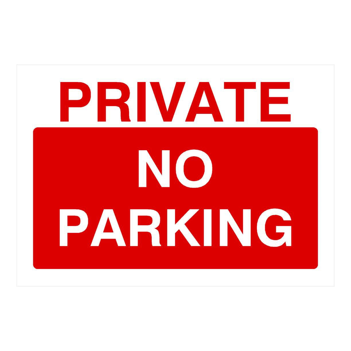 Private No Parking Sign