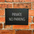 Private No Parking Sign Midnight Black Landscape