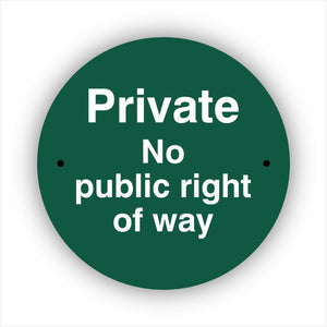 Private No Public Right of Way Waymarker sign