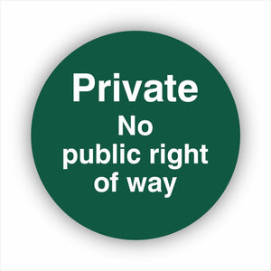 Private No Public Right of Way Waymarker sign