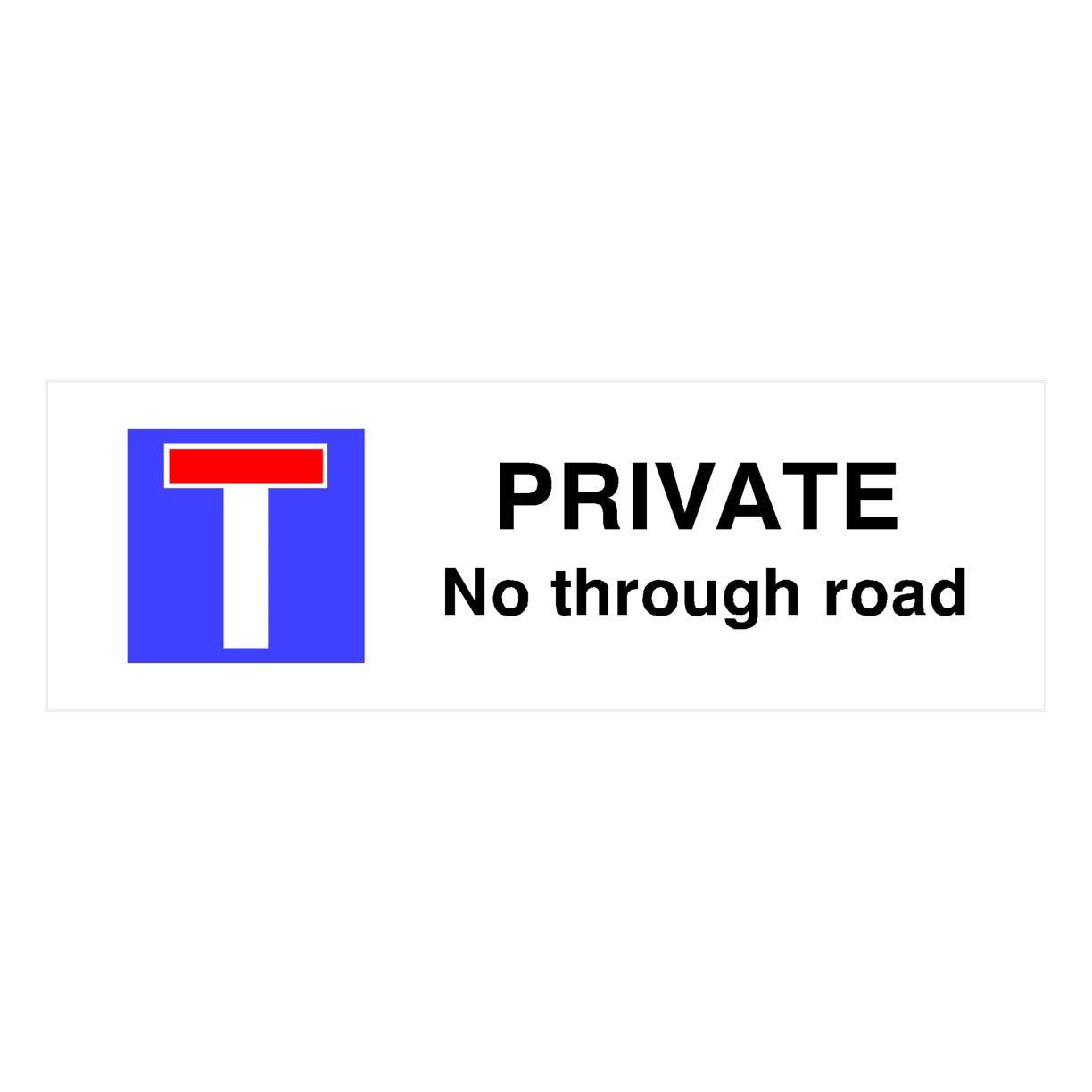 Private No Through Road Landscape Sign