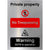 Private No Trespassing CCTV Sign Brushed Silver