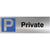 Private Parking Brushed Silver Sign