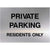 Private Parking Residents Only Sign in Brushed Silver