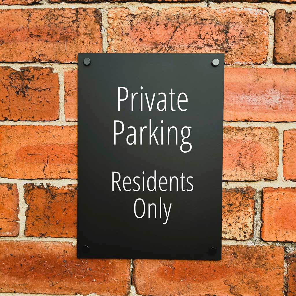 Private Parking Residents Only Sign Midnight Black