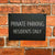 Private Parking Residents Only Sign Midnight Black Landscape