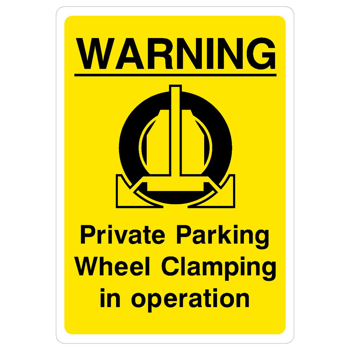 Private Parking Wheel Clamping Sign