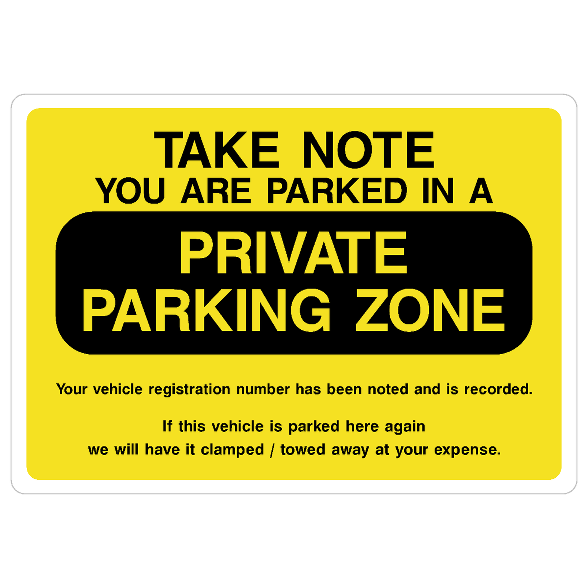 Private Parking Zone Sign