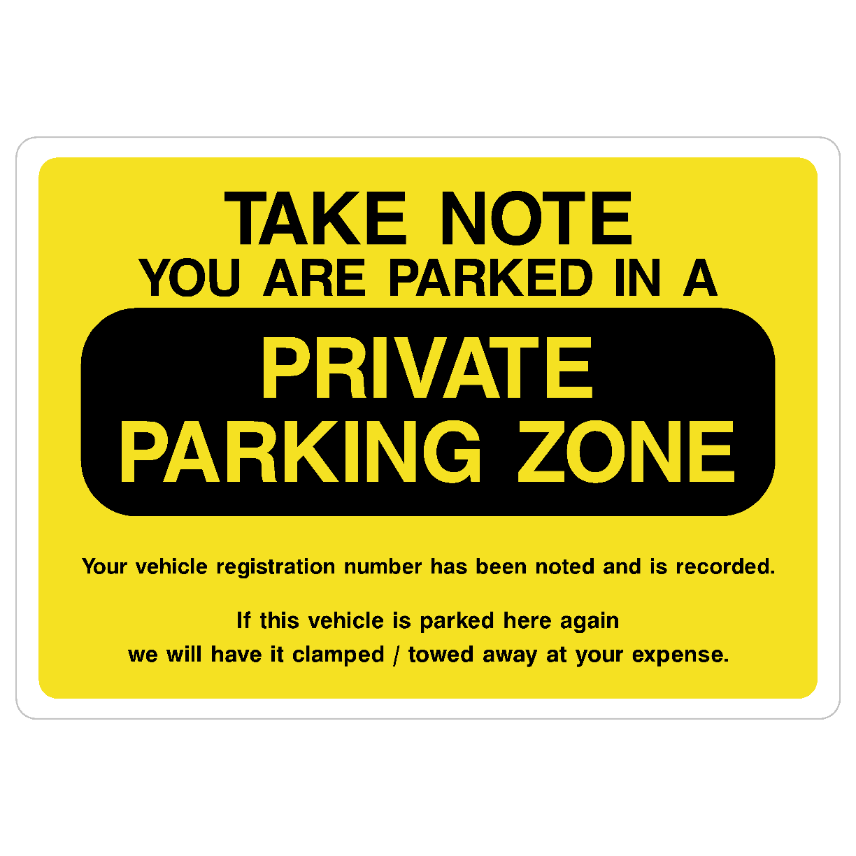 Private Parking Zone Sign