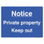 Private Property Keep Out Sign Blue