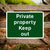 Private Property Keep Out Sign Green