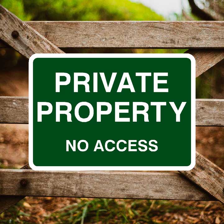 Private Property No Access Sign