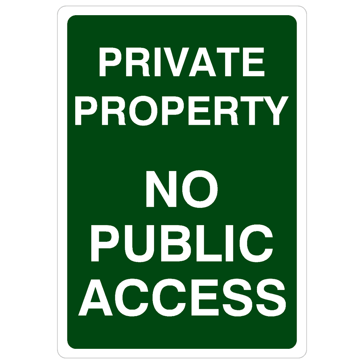 Private Property No Public Access Sign Portrait