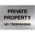 Private Property No Trespassing Sign in Brushed Silver