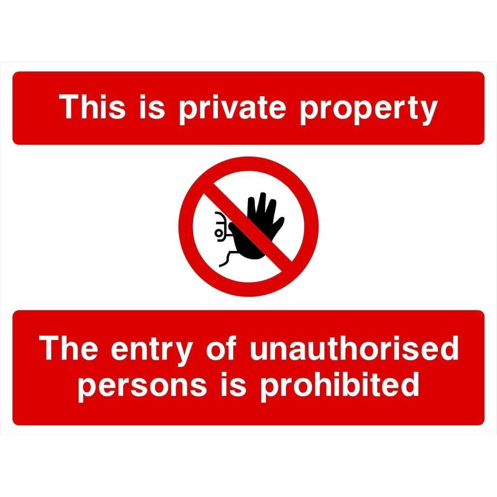 Private Property Sign Red