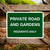 Private Road & Gardens Residents Only Sign