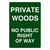 Private Woods No Public Right Of Way Sign Portrait