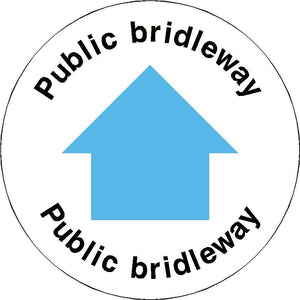 Public Bridleway Blue Arrow Waymarker sign