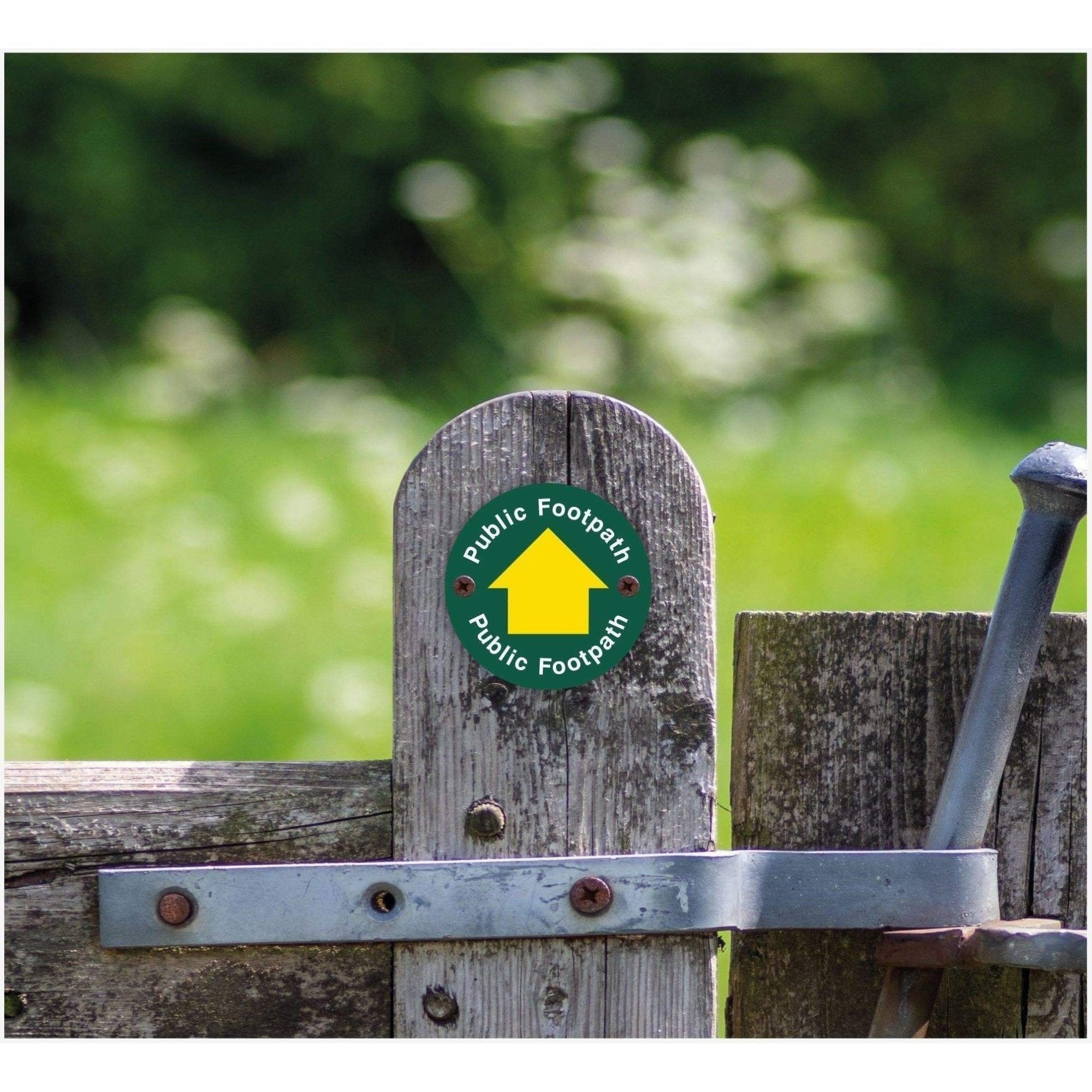 Public Footpath Yellow Arrow Waymarker sign