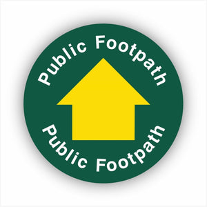 Public Footpath Yellow Arrow Waymarker sign