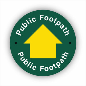 Public Footpath Yellow Arrow Waymarker sign