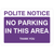 Purple No Parking In This Area Sign