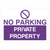 Purple No Parking Private Property Sign