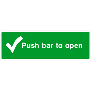 Push Bar To Open Sign