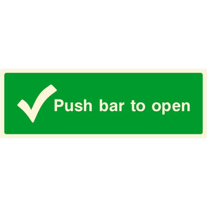 Push Bar To Open Sign