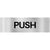 Push Brushed Silver Door Sign