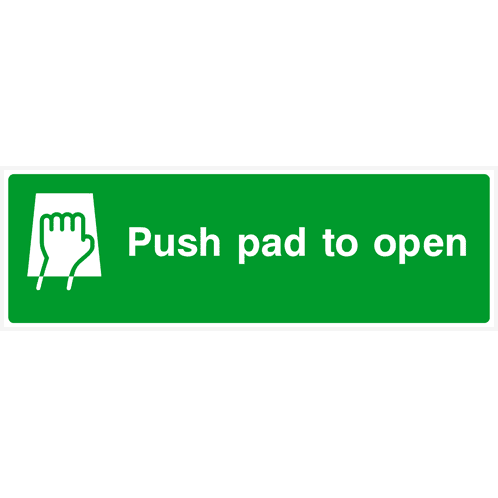 Push Pad To Open Sign