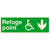 Refuge Point Down Arrow Fire Exit Sign