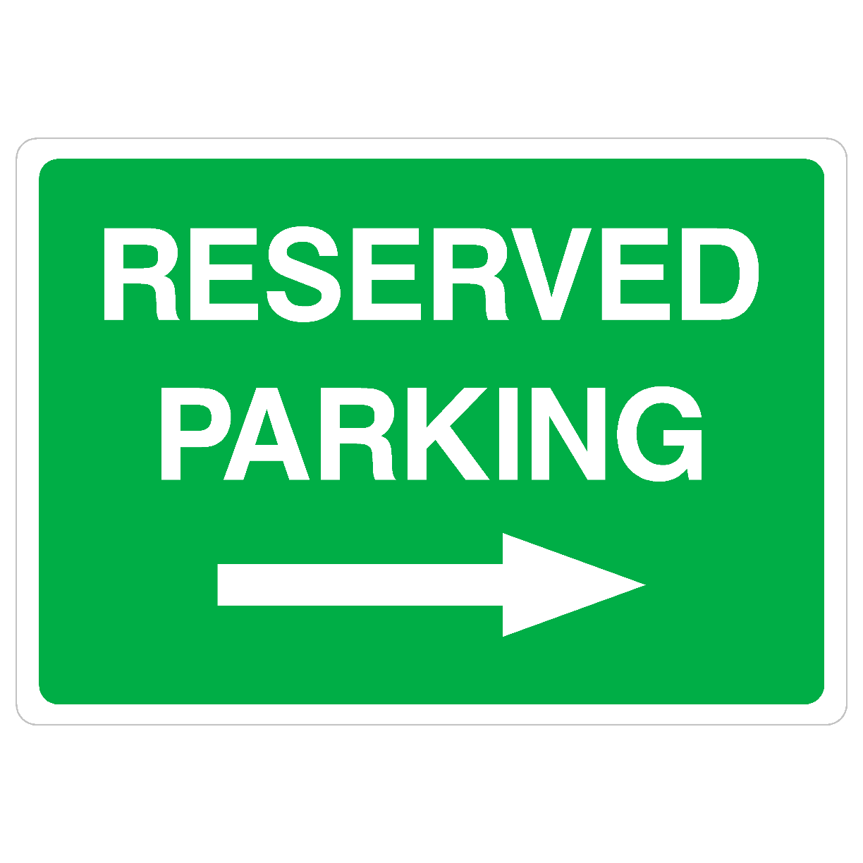 Reserved Parking Sign Right Arrow Landscape