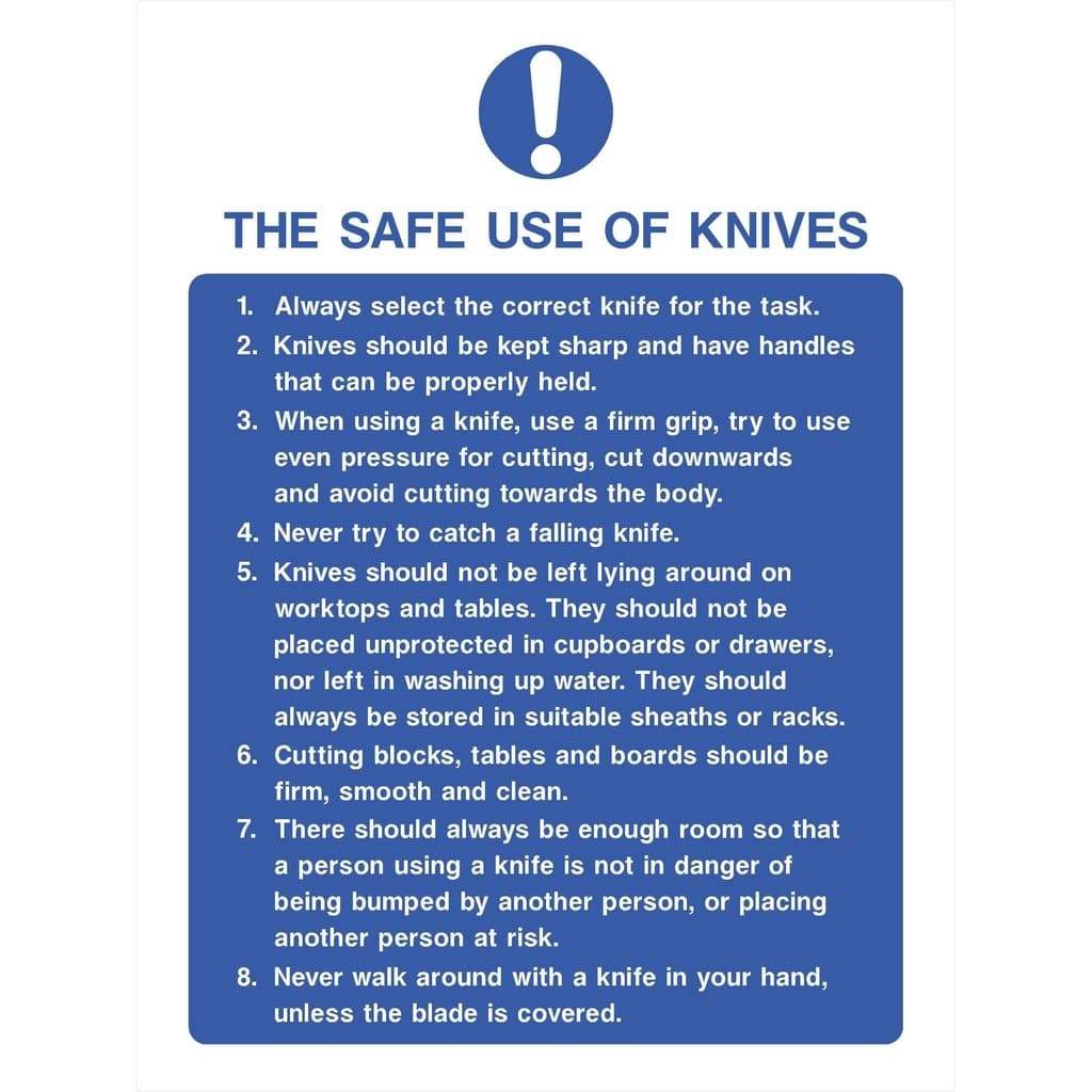 Safe Use Of Knives Sign